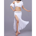Tenue de danse orientale femme blanche 3 pièces