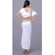 Tenue de danse orientale femme blanche 3 pièces