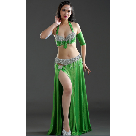 Costume de danse orientale femme strass et paillettes
