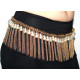 Ceinture métal de danse orientale or et perles 
