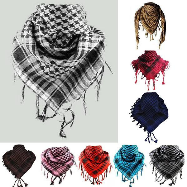 Foulard style palestinien avec franges - Keffieh - Chèche - Pashimina  (choix de couleur)