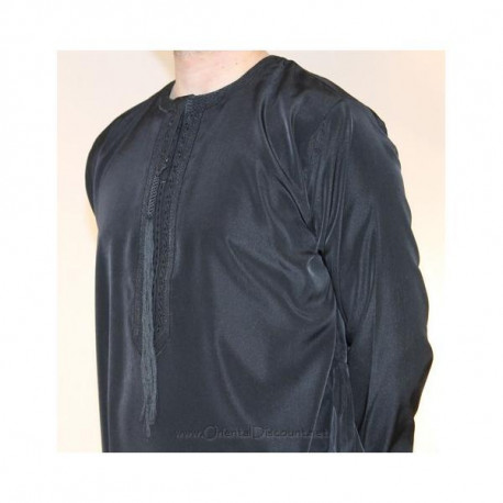 Djellaba homme col plat brodé