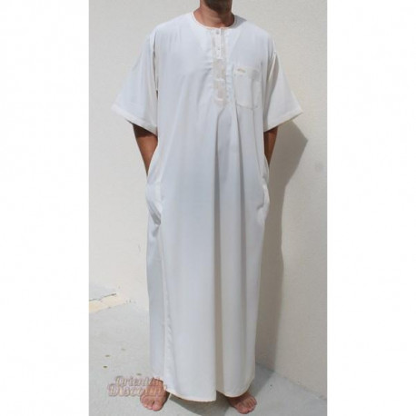 Djelaba homme à manches courtes brodé