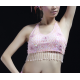 Top pailleté de danse orientale rose clair