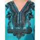 Djellaba femme sans manches broderie au cordon noir