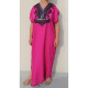 Djellaba femme sans manches broderie au cordon noir