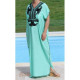 Djellaba femme sans manches broderie au cordon noir