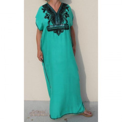 Djellaba femme sans manches broderie au cordon noir