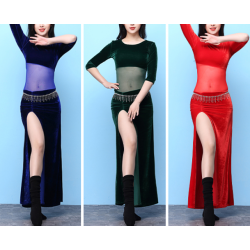 Robe de danse orientale en velours bi-matière