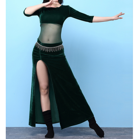 Robe de danse orientale en velours bi-matière