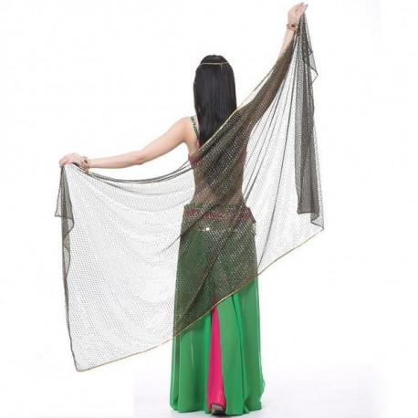 Voile de danse orientale rectangle à paillettes