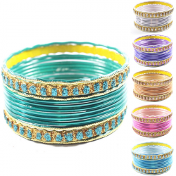 Lot de bracelets bangles indiens en métal 