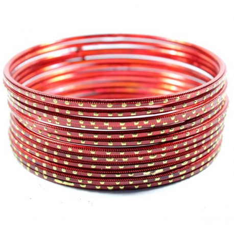 Bracelets indiens couleurs et pointillé doré