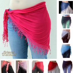 Foulard de danse orientale triangulaire façon cheche