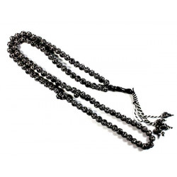 Grand tasbih 99 grains motif argenté