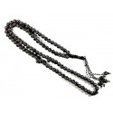 Grand tasbih 99 grains motif argenté
