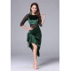 Robe de danse asymétrique velours et dentelle