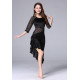 Robe de danse asymétrique velours et dentelle