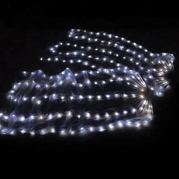 Éventail de danse du ventre en soie, Costume, lumière Led, dégradé, voile,  accessoires, 100%