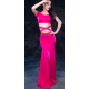 Robe de danse orientale avec liens irisés strass