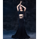 Robe de danse orientale avec liens irisés strass