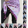 Foulard de danse orientale fleuri à pièces or