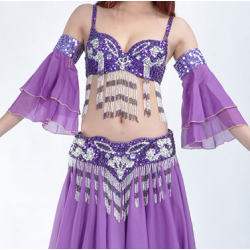 Manchons voilés de danse orientale violet