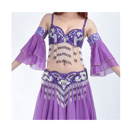 Manchons voilés de danse orientale violet