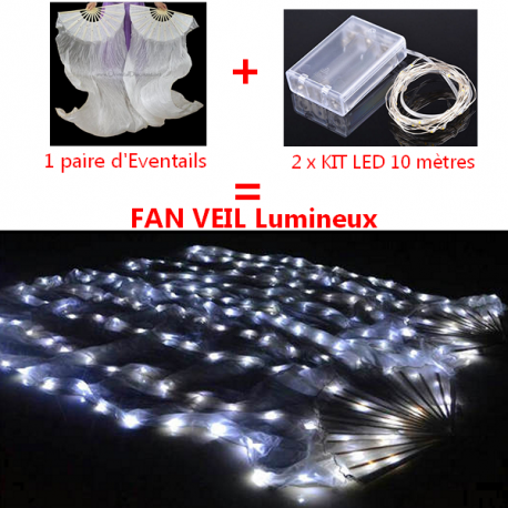 Paire de fan veil lumineux à monter en kit 