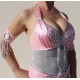 Soutien gorge satin de danse orientale rose clair bonnet C D