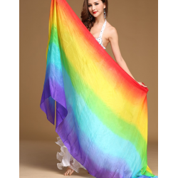Voile de danse orientale en soie rainbow
