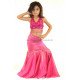 Jupe sirène voilée de danse orientale enfant fushia