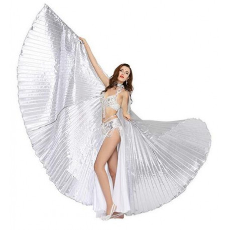 Ailes d'isis de danse orientale argent opaque