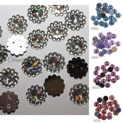 Lot de 20 fleurs à enfiler couleur cristal