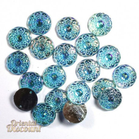 Lot de 20 strass nacrés forme fleur à coudre rose