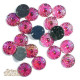 Lot de 20 strass nacrés forme fleur à coudre rose