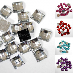 Lot de 20 carrés strass violet à enfiler