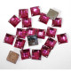 Lot de 20 carrés strass violet à enfiler