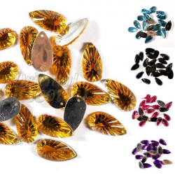 Lot de 20 strass goutte striee à coudre 
