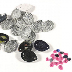 Lot de 20 strass ovale en relief à coudre