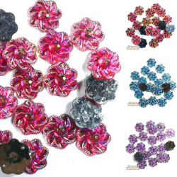 Lot de 20 strass rosace à coudre 