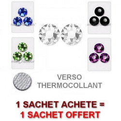 Lot de strass hotfix thermocollants cristal