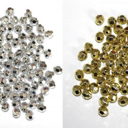 Perles à facettes hexagonal doré ou argenté