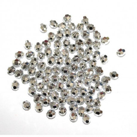 Perles à facettes hexagonal doré ou argenté