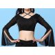 Top de danse orientale transparent brillant