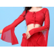 Top de danse orientale transparent brillant