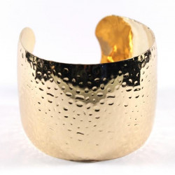 Bracelet manchette femme doré surpiqué