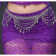 Tenue de danse orientale en dentelle 2 pièces bleu nuit