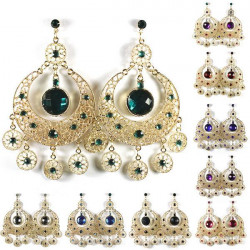 Boucles d'oreilles Bollywood orientales dorées