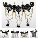 Ras de cou dentelle noir et or vintage